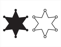 Sheriff star silhouette on white background vector