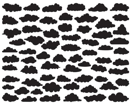 Clouds silhouette on white background