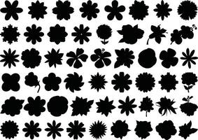 plano flores silueta en blanco antecedentes vector