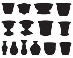 Flower pot silhouette on white background vector