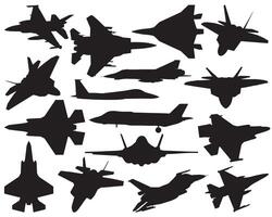 Fighter jets silhouette on white background vector