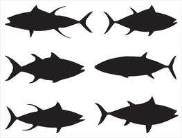 Tuna fish silhouette on white background vector