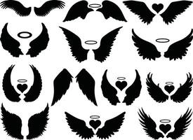 Angle wings silhouette on white background vector