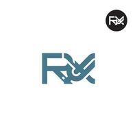 rxj logo letra monograma diseño iniciales vector