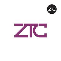 ztc logo letra monograma diseño vector