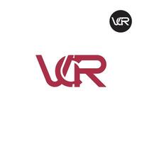 vcr logo letra monograma diseño vector