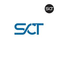 letra sct monograma logo diseño vector