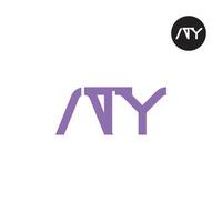 letra ati monograma logo diseño vector