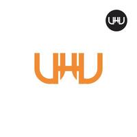 uhu logo letra monograma diseño vector