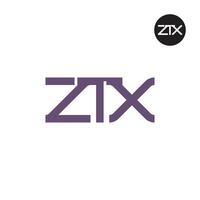 ztx logo letra monograma diseño vector