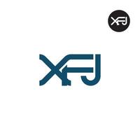 xfj logo letra monograma diseño vector