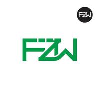 fzw logo letra monograma diseño vector