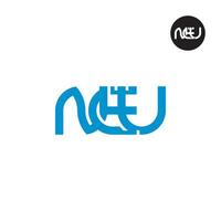 letra neu monograma logo diseño vector