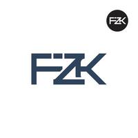 fzk logo letra monograma diseño vector