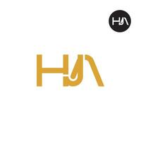 hja logo letra monograma diseño vector