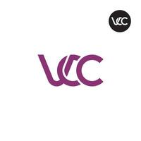 vcc logo letra monograma diseño vector