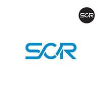 letra scr monograma logo diseño vector