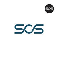 letra SCS monograma logo diseño vector