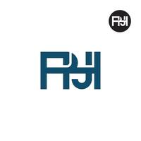 Letter PHJ Monogram Logo Design vector