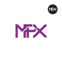 letra mpx monograma logo diseño vector