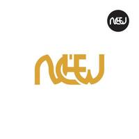 letra nuevo monograma logo diseño vector