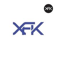 xfk logo letra monograma diseño vector