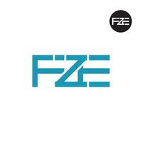 fze logo letra monograma diseño vector