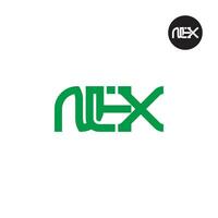 letra nex monograma logo diseño vector