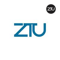 ztu logo letra monograma diseño vector