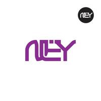 letra Ney monograma logo diseño vector