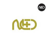 letra ned monograma logo diseño vector