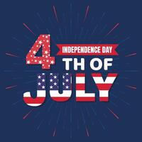 americano independencia día 4to de julio tipografía antecedentes o camiseta diseño con Estados Unidos bandera. vector