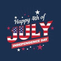 4th of July American Independence Day typography banner or greeting vector