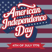 American Independence day 4th of July typography background or t-shirt design with usa flag. vector