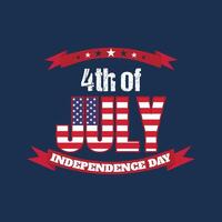 4th of July American Independence Day typography banner or greeting vector