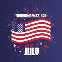 Happy American Independence Day, the 4th of July national holiday. illustration with the American flag. vector