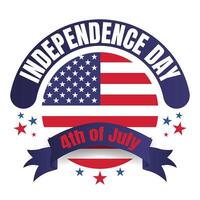 contento americano independencia día, el 4to de julio nacional día festivo. ilustración con el americano bandera. vector