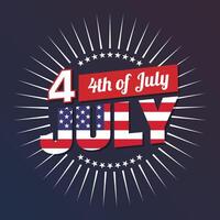 American Independence day 4th of July typography background or t-shirt design with usa flag. vector