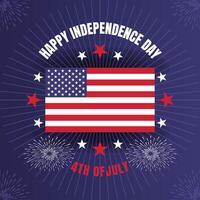 Happy American Independence Day, the 4th of July national holiday. illustration with the American flag. vector