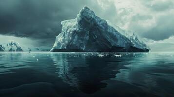 A huge iceberg or glacier in Arctic or Antarctic waters photo