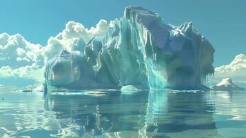 A huge iceberg or glacier in Arctic or Antarctic waters photo