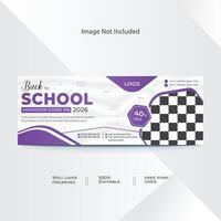 Modern Back To School Social Media Cover Banner Design Template vector