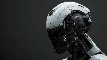 retrato de un androide robot, concepto de técnico apoyo. neural red foto