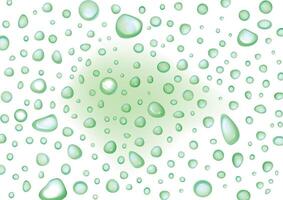 agua gotas. gotas, condensación en el ventana, en el verde superficie. vector