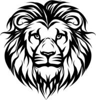 Symbol Illustration Head Lion Emblem Dark Strokes on Transparent Background. illustration vector