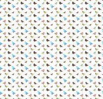 Seamless bird wallpaper in realistic and cartoon style mixed. illustration birds small side view on transparent background looking in different directions. small-beaked birds and city birds vector