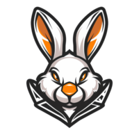 Stylized rabbit logo with a sharp confident look png
