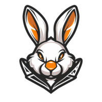 stylisé lapin logo avec une tranchant sur de soi Regardez png