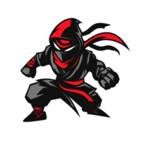 cauteloso ninja listo para acción png