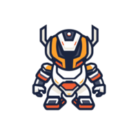 Stylized robotic warrior in a dynamic pose png